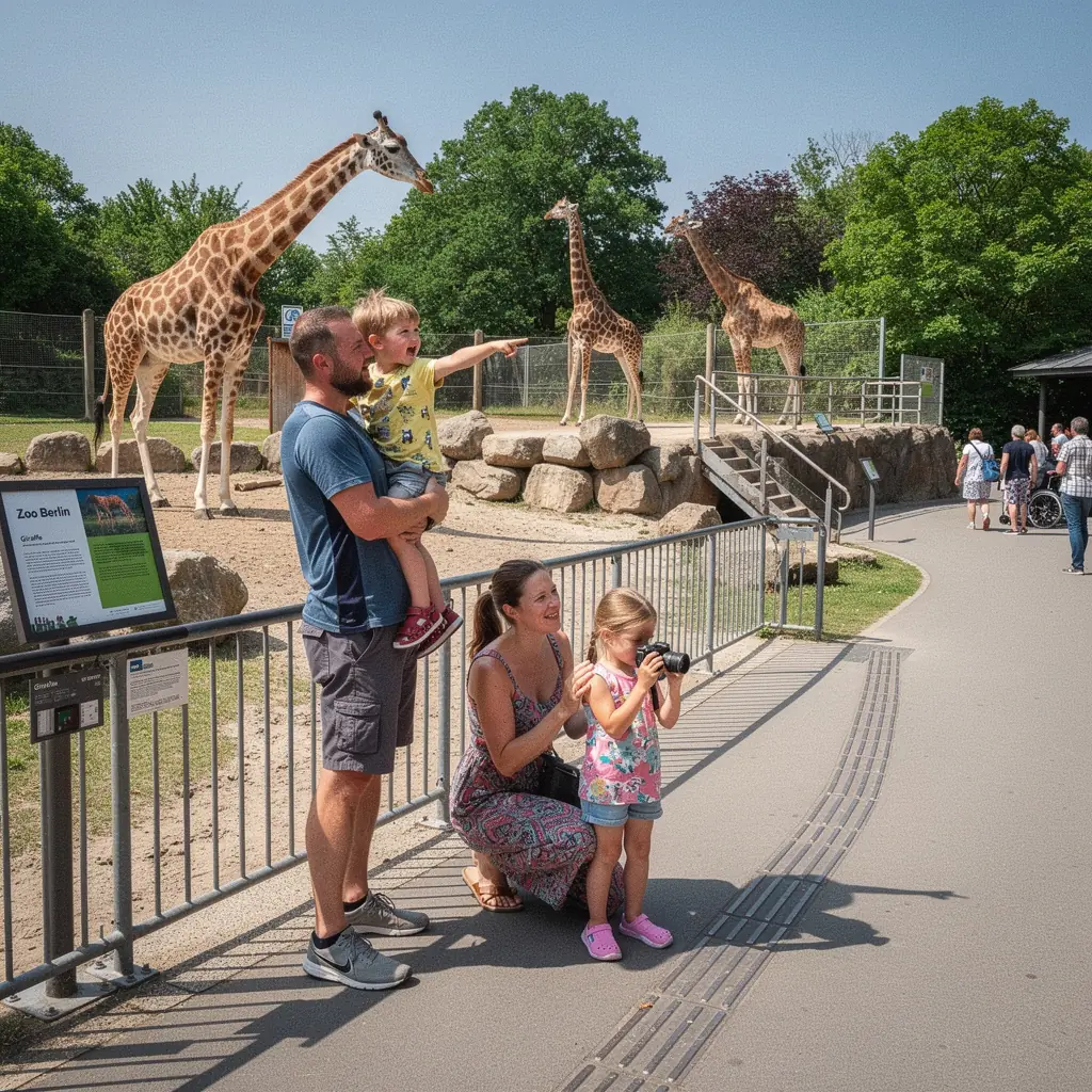 Familie erkundet eine barrierefreie Sehenswürdigkeit in Deutschland.