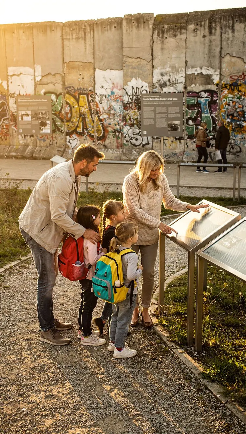 Rollstuhlfahrer genießt die Aussicht auf eine historische Stadt.