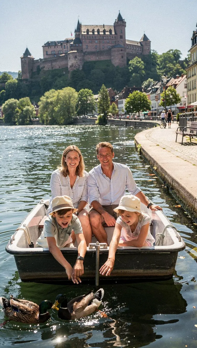 Familie besucht ein Museum mit speziellen Zugangsangeboten.